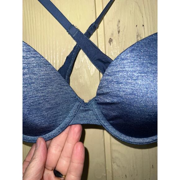Adore Me Bra 34C Wirefree No Wire Wireless Comfort Strappy Pull Over Blue - Picture 2 of 6